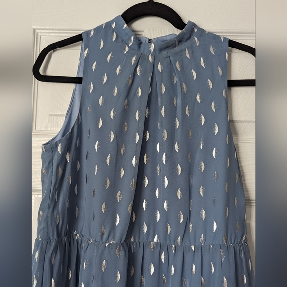 DONNA RICCO — Foil Polka Dot Sleeveless Tiered Maxi Dress - Picture 2 of 7